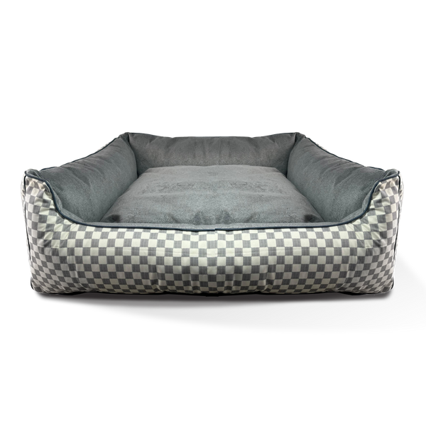 Cama L Color Gris a Cuadros (80x90 cm) Rewoow